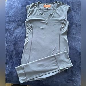 Simms Womens Slate Blue Sleeveless‎ V-Neck Dress Size S Athletic Cotton Blend